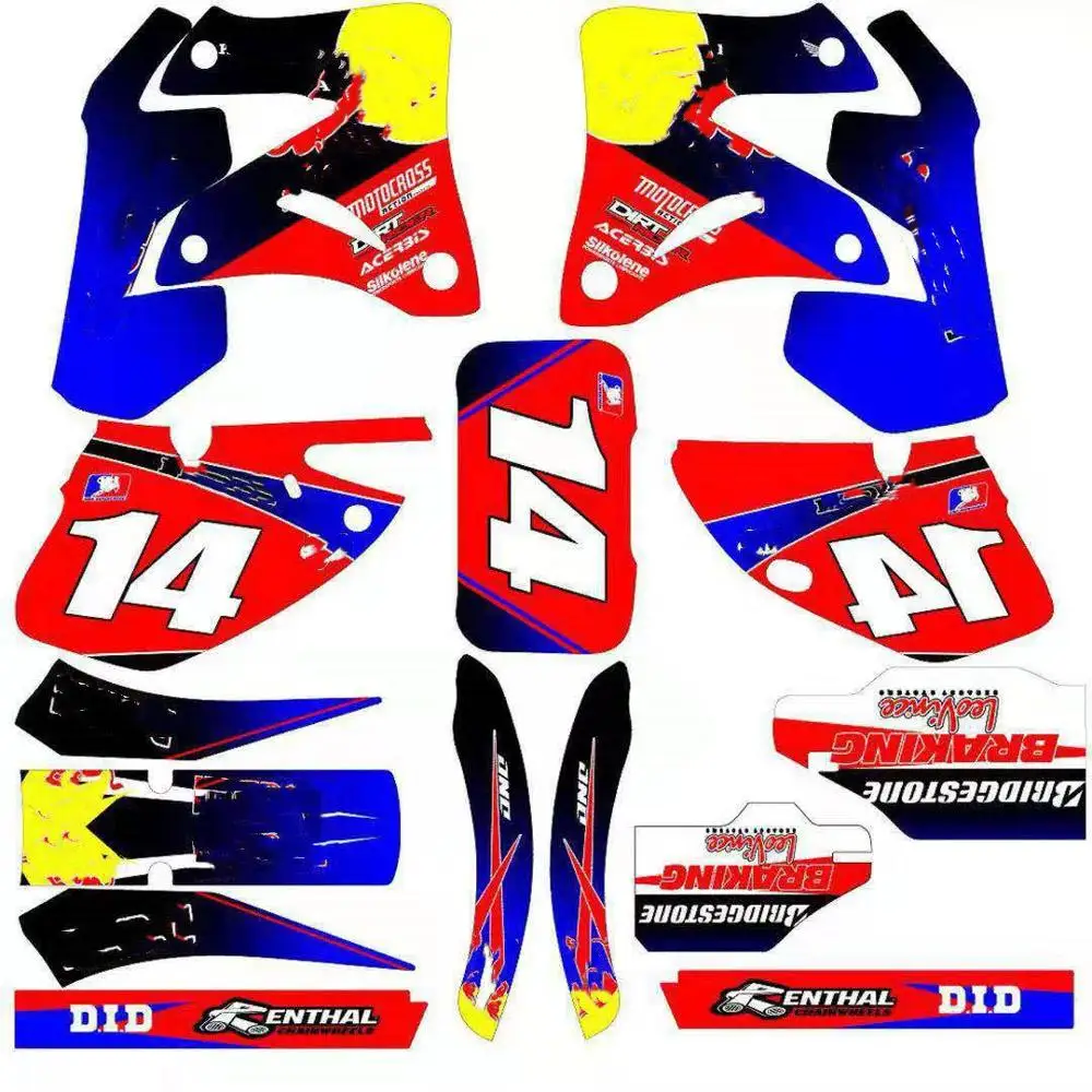 Персонализированные наклейки для мотокросса графические фоны наборы Decos Honda CRM250AR