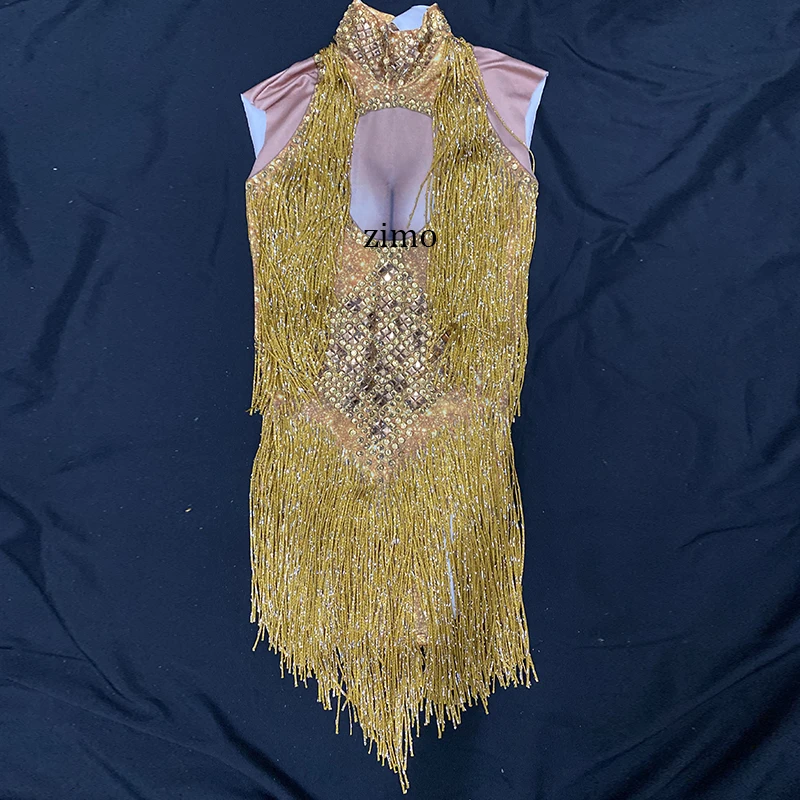 Цвета: золотистый серебристый Синие Блестящие Стразы боди с кисточками женская