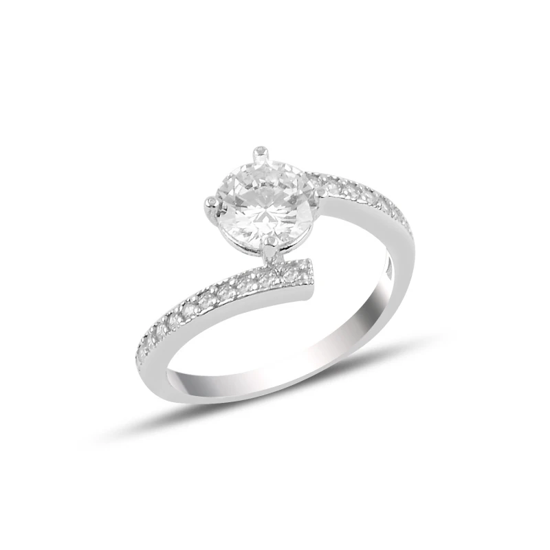 

Серебряное обручальное кольцо Silverlina с цирконом