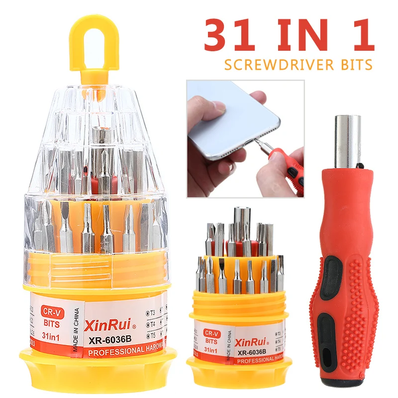 

31 In 1 Magnetic Mini Screwdriver Bits Torx Kit Cell Phone Watch Laptop Repairing Tools Hardware Screwdrivers Set Bits Of Tools