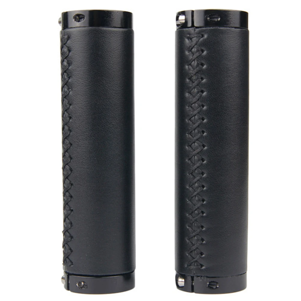1 Pair Protective Cover Soft Cycling Vintage Fashion Easy Install Bike Handle Grip Outdoor Universal PU Leather Anti Slip |