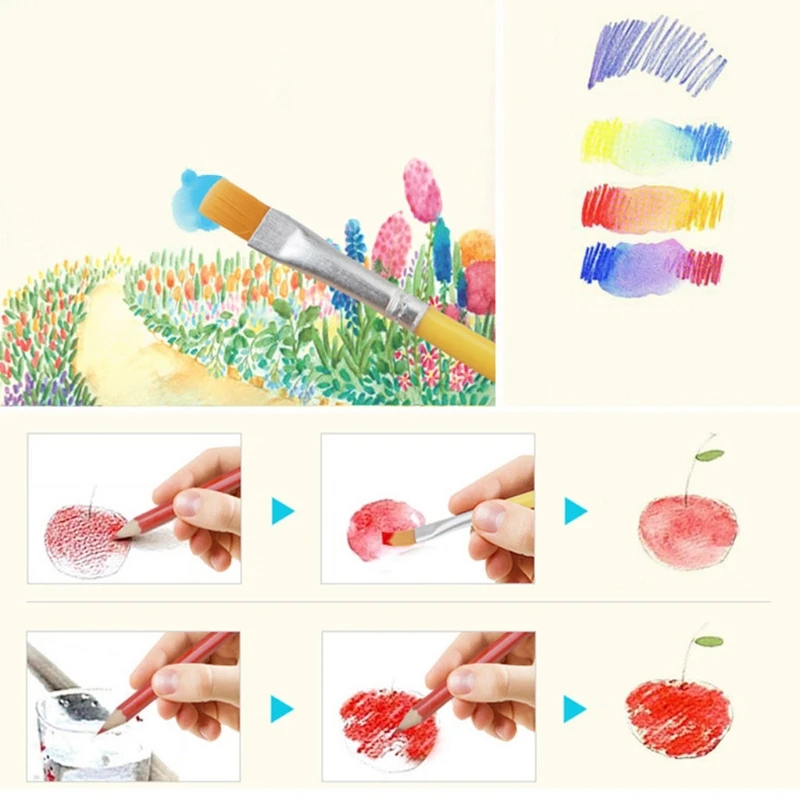 

72 Hand-Painted Pencil Oily Color Lead Paint Brush School Office Supplies Water Soluble Colored Drawing Tool Kit