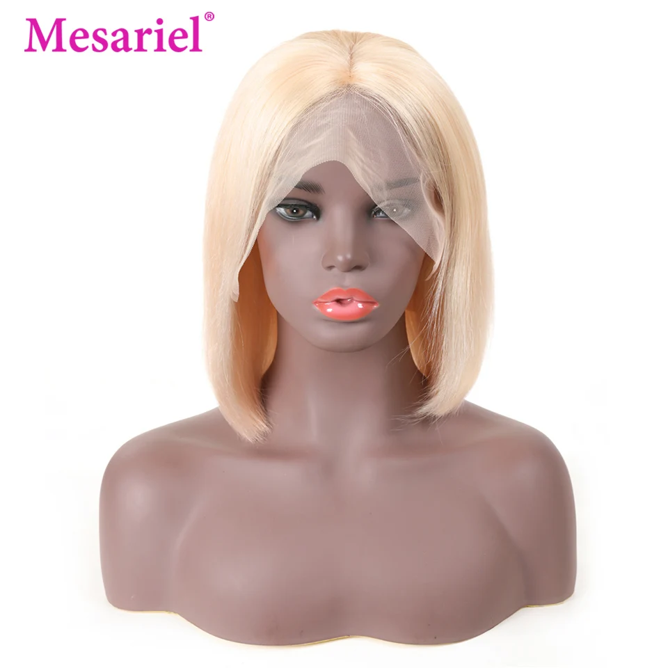 Короткие парики Mesariel Bob на шнурках для черных женщин Remy 13x4 фронте человеческих