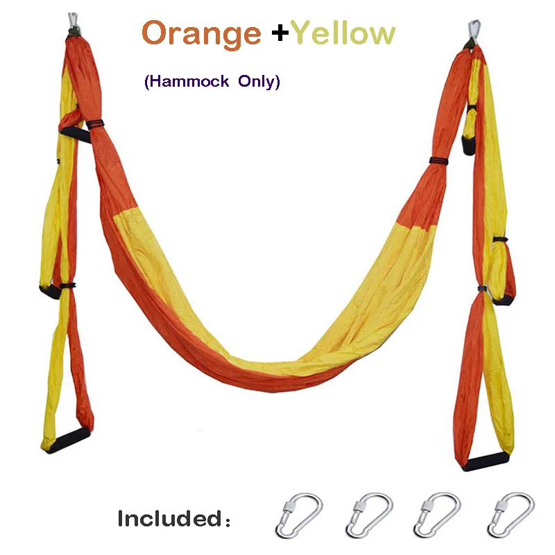 orange yellow ITSTYLE антигравитационный гамак для йоги, качающийся парашютный тканевый инверсия, терапия, Йога, тренажерный зал, подвесной высокопрочный гамак для декомпрессии - Цвет: orange yellow