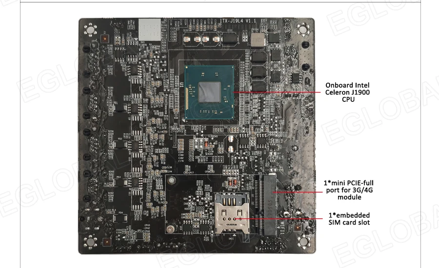 Процессор EGlobal fanless Pfsense, мини-ПК Linux J1900 4 ядра Nano Itx 4* Intel WGI211AT Gigabit RJ45 сетевой брандмауэр маршрутизатор сервер безопасности