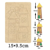christmas castle wooden mold 3 houses wood dies for diy leather cloth paper craft fit common die cutting machines on the market