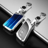 aluminum alloy color changing glass car remote key case for lexus rx gs ns nx lc es200 es260 es300h ls3 keychain protect set