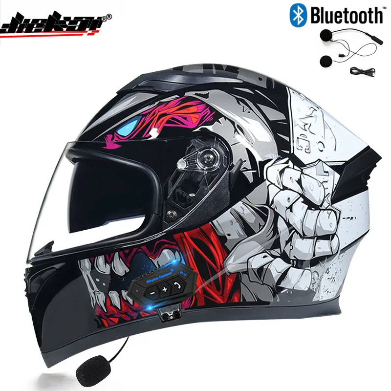 Мотоциклетный шлем JIEKAI 316 со встроенным Bluetooth с двойными линзами|Шлемы| |