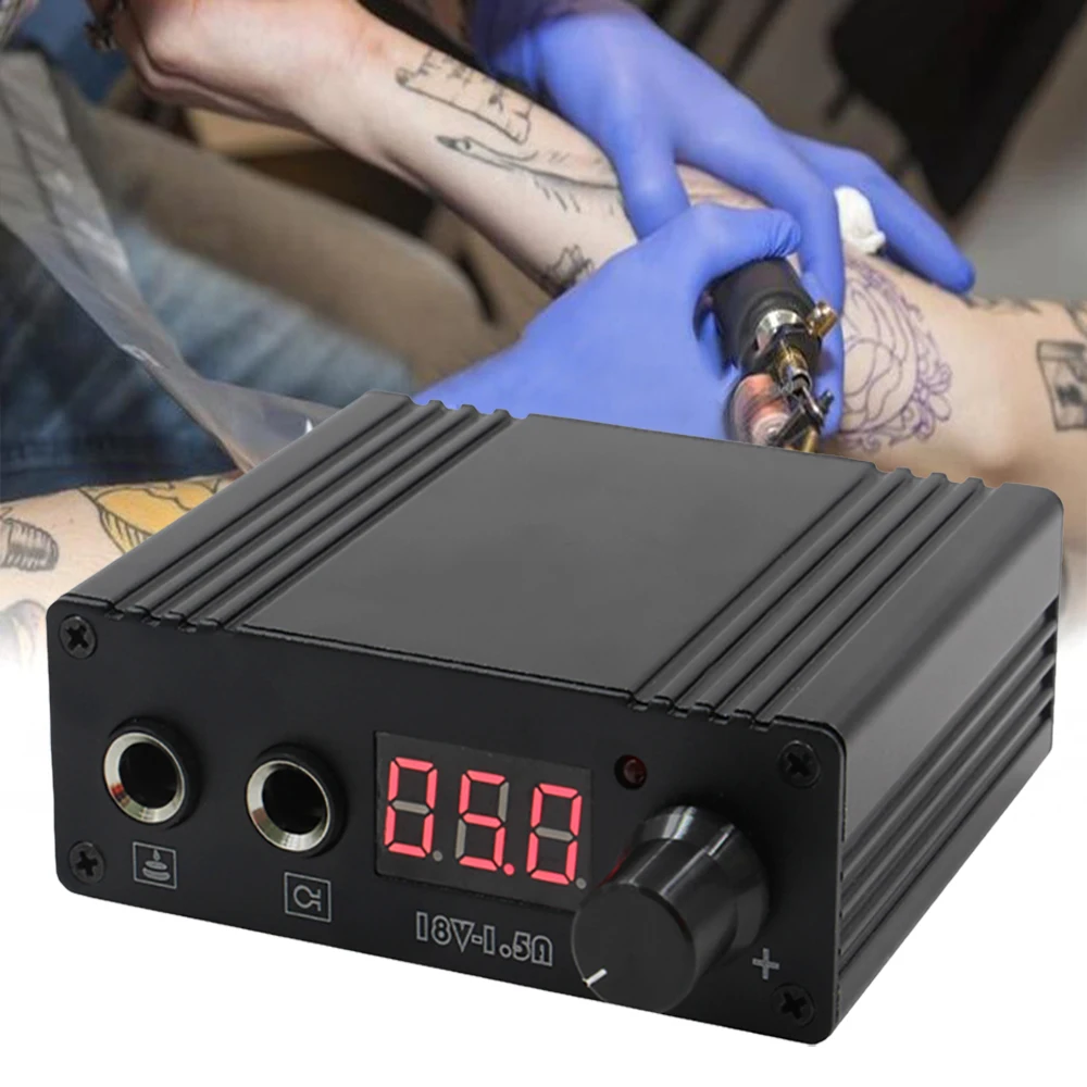 

1PCS BLACK Lcd Dual Tattoo Machine Gun Power Supply Foot Pedal Clip Cord tattoo supply kit for tattoo supplier