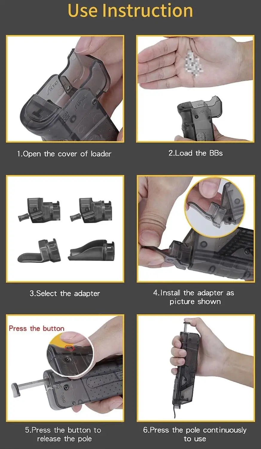 New Airsoft Plastic BB Speed loader 250 Rounds for 4.5MM Tactical Military Loader Paintball Accessories Outdoor Hunting | Спорт и