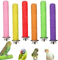 6pcs bird cage perch paw wood grinding stick colored stand exercise toy birdcage accessories for parakeets conures cockatiels