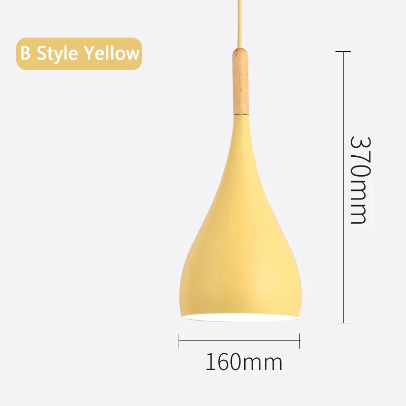 B Style yellow Подвесной светильник в скандинавском стиле, современный светодиодный подвесной светильник E27, подвесной светильник для кухни, гостиной, бара, ресторана, спальни, подвесной светильник, абажур - Цвет корпуса: B Style yellow