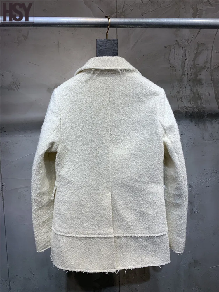 【HSY】2019 осенне-зимняя новая женская куртка с длинными рукавами однобортные