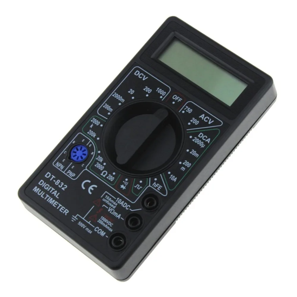 DT-832 мини карманный цифровой мультиметр 1999 отсчетов AC/DC Вольт Ампер Ом диод hFE