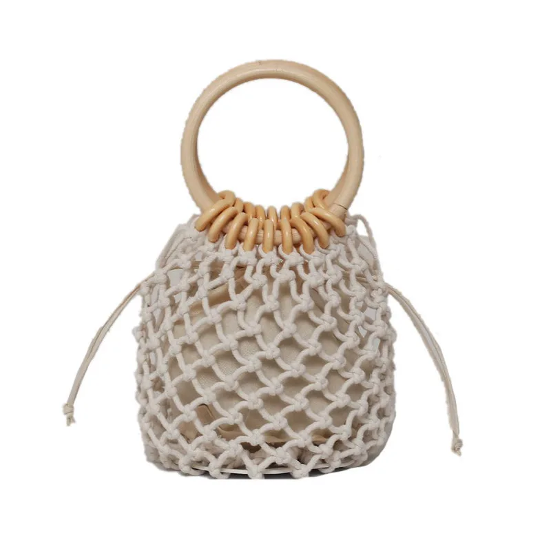 

2021 New Arrivals Women's Nylon Handbags Double Round Handle Design High Quality Individual Creativity Simple Style Bucket Bag