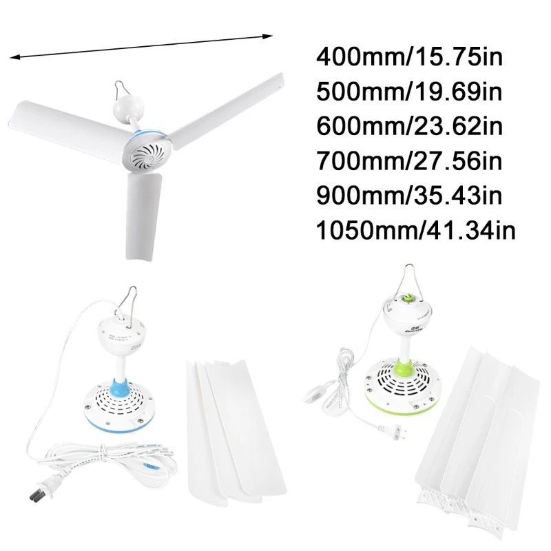 

220V 15.7 to 41 inch Silent Ceiling Fan Mute Electric Hanging Fan with Switch for Dining Living Room Home Bed Dormitory P82A