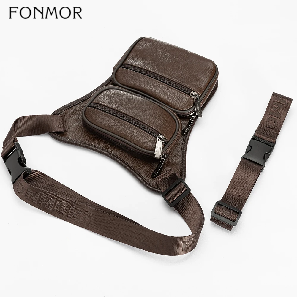 Мужская поясная сумка FONMOR из натуральной кожи многофункциональная Повседневная