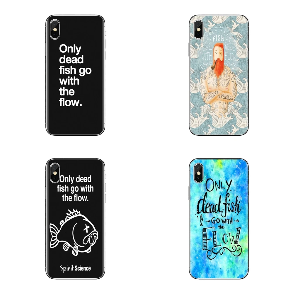 Кожаный чехол для телефона только мертвые рыбы идут с потоком цитаты LG G3 G4 мини G5