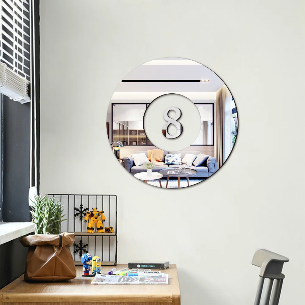 

Billiards Wall Mirror Stickers DIY Art Wall Decor for Bedroom Living Room Home Improvement Self Adhesive Removable Decoration