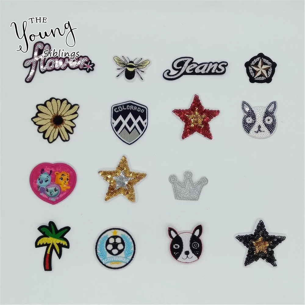 

Модные вышитые наклейки, блестки, термоплавкие клейкие патчи, термоклейкие патчи, разные значки, аксессуары для одежды своими руками