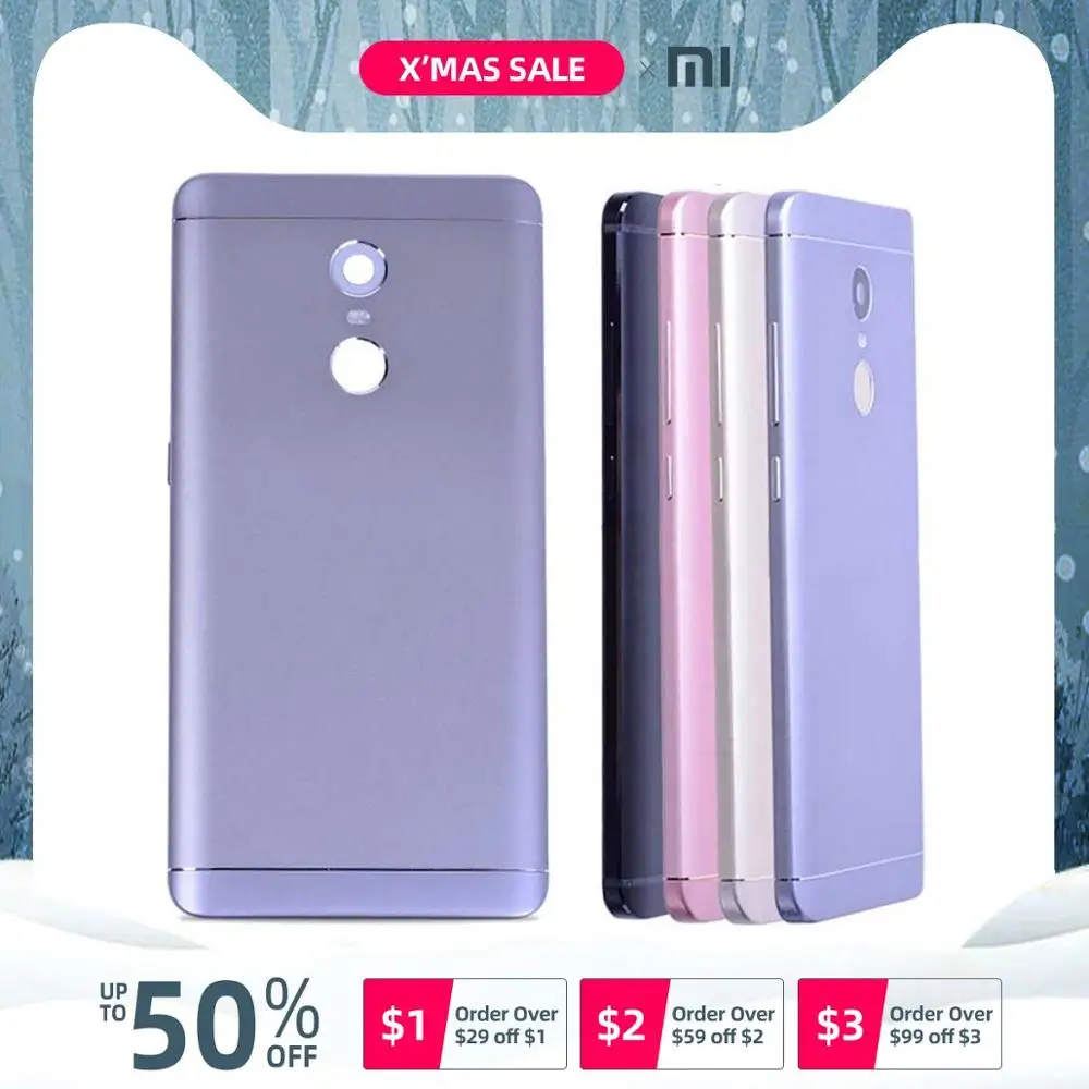 Задняя крышка для Xiaomi Redmi Note 4x на батарею черный золотой