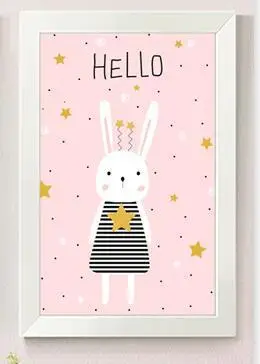 

Cute cartoon animal elephant rabbit sheep kids room decoration painting cartoon anime childlike frameless canvas painting