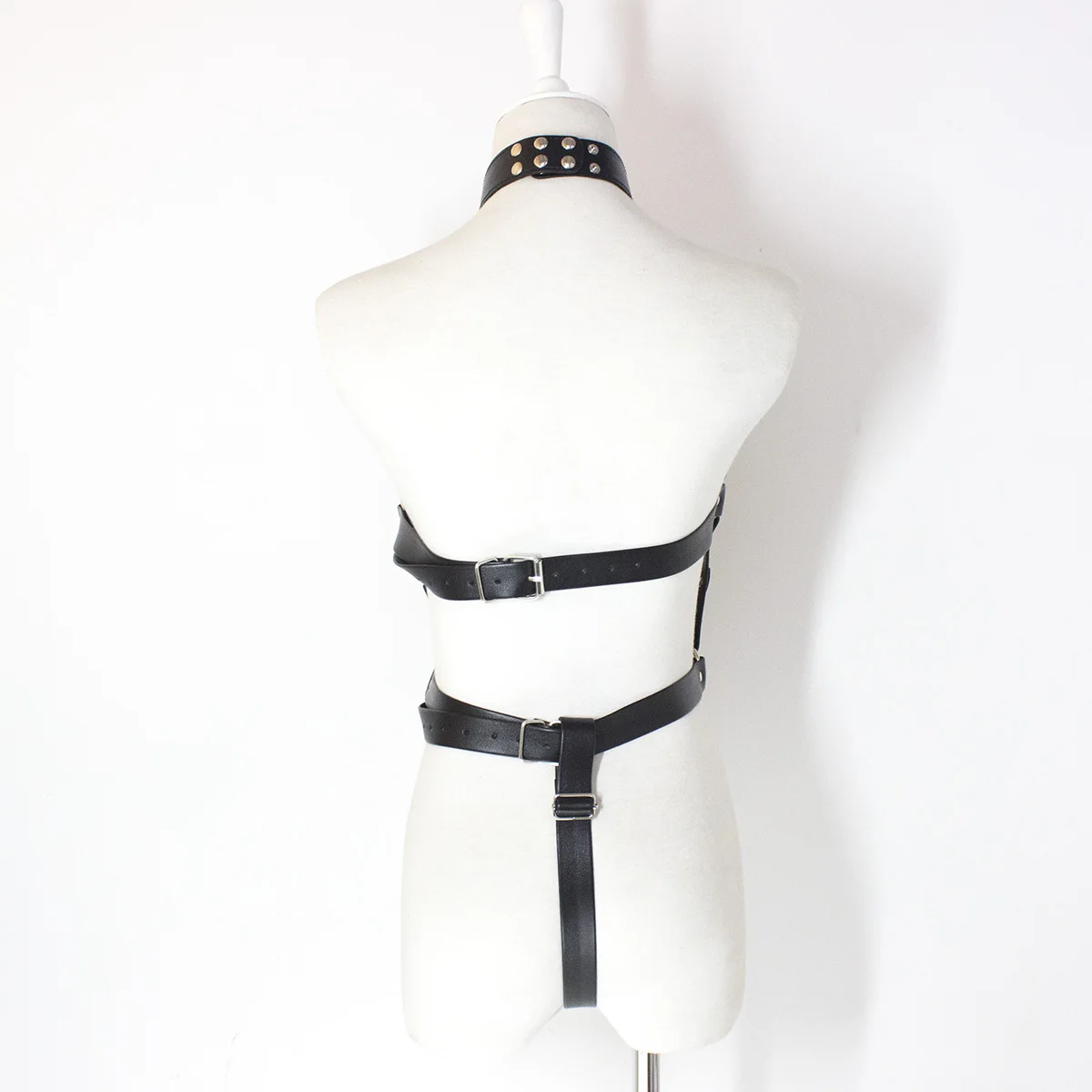 

Night Club Dress Punk Gothic Body Bandage Waist Leather Punk Leather Harness Underwear Garter Belts Neck Sexy Bondage Body Cage