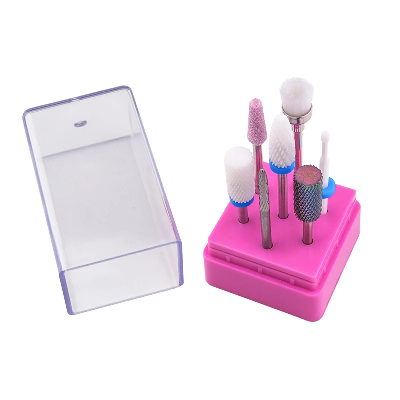 7 шт./кор. сверло набор сверла для ногтей Керамика Вольфрам гель маникюрный