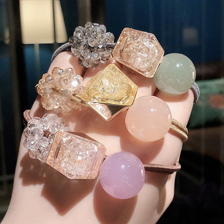 Женская повязка на голову в Корейском стиле с милыми хрустальными бусинами для