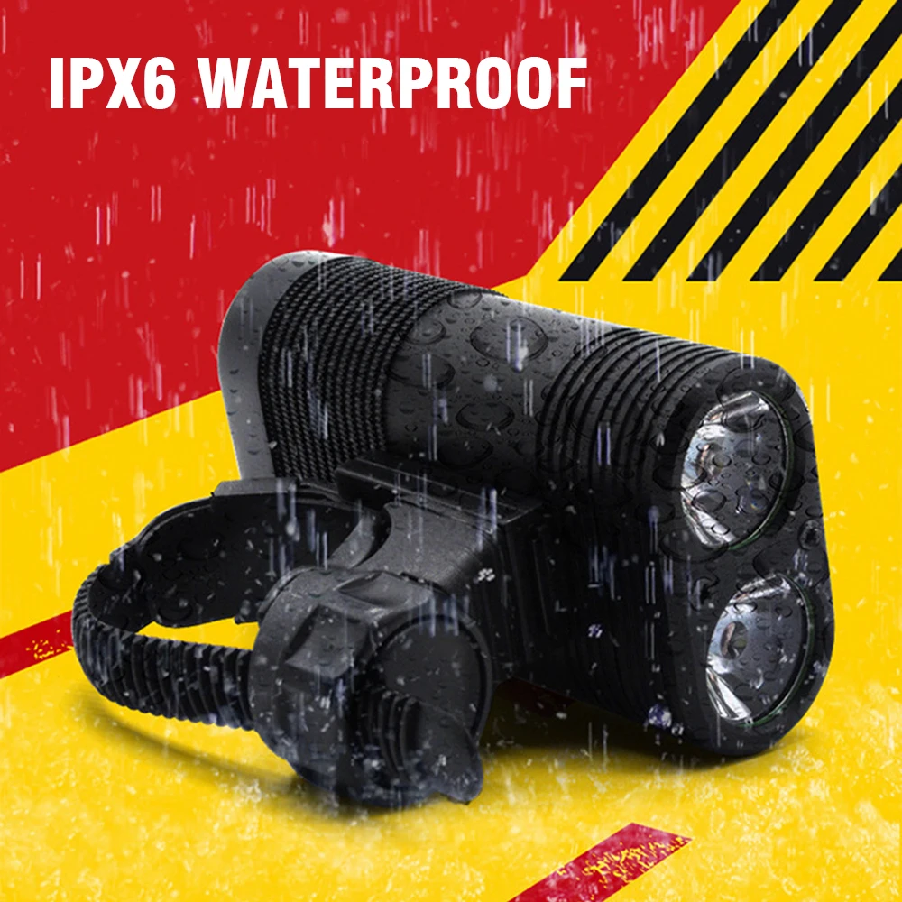 

BORUiT 800 Lumens LED Bicycle Light Double XPE Waterproof Bike Headlight With USB Rechargeable Battery Cycling Front Light