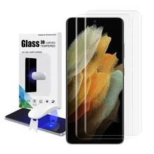 Screen Protector for Samsung Galaxy S21 S21+ S1Ultra 5G Tempered Glass Full Cover 3D Curved UV Glass Fingerprint Unlock Film