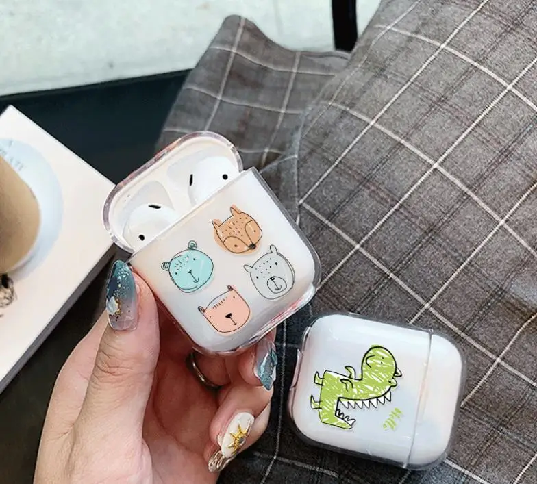 1 шт. наушники для хранения Airpods тонкий прозрачный жесткий PC наушники защитный чехол для Airpods 2 зарядная коробка