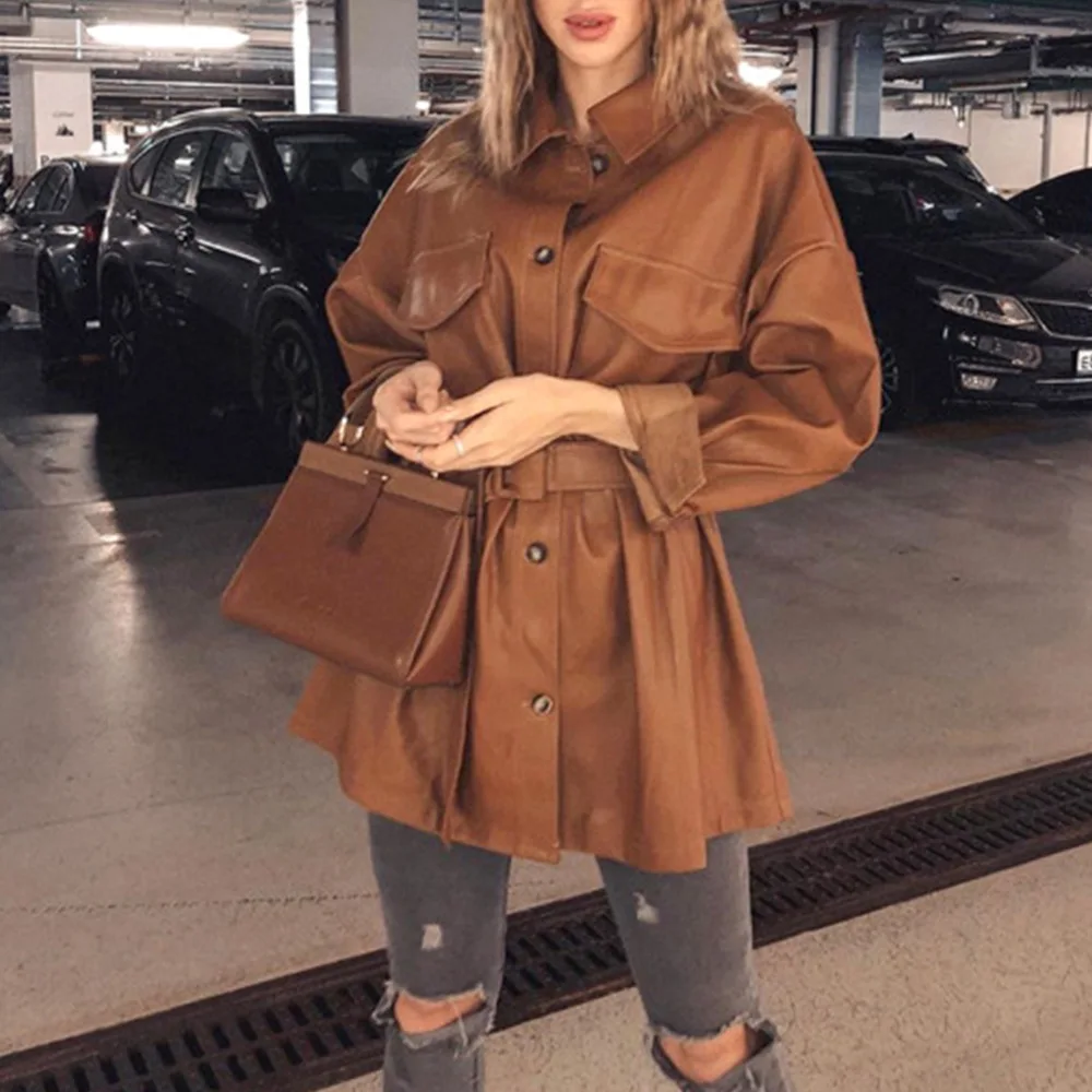 Женское мини платье с поясом Future Time синее уличное из искусственной кожи одной