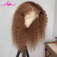 180 density honey blonde brazilian jerry curly lace frontal wigs pre plucked 5x5 lace closure kinky curly human hair wig