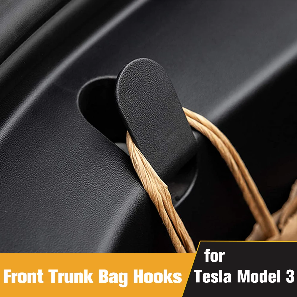 

2pcs Front Trunk Bag Hooks Frunk Hooks Clip Bolt Covers Grocery Bag Cargo Hook Cover With Tool for 2020 Model 3 RS-LKT055