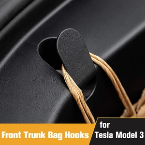 2pcs Front Trunk Bag Hooks for 2020 Tesla Model 3 Frunk Hooks Clip Bolt Covers Grocery Bag Cargo Hook Cover With Tool RS-LKT055