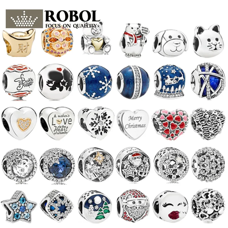 

PBD ZZ 22 925 Sterling Silver 1:1 Quality Charm Beads with Original Carved DIY Women Jewelry Fit Pan Bracelet Free Shipping
