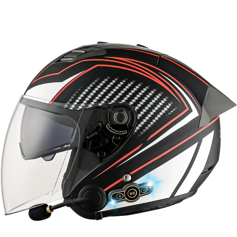 

Motorcycle Professional Racing Helmet DOT Rainbow Visor Off Road Motocross Bright Helmet 3000mA Bluetooth Endurance 88 hours