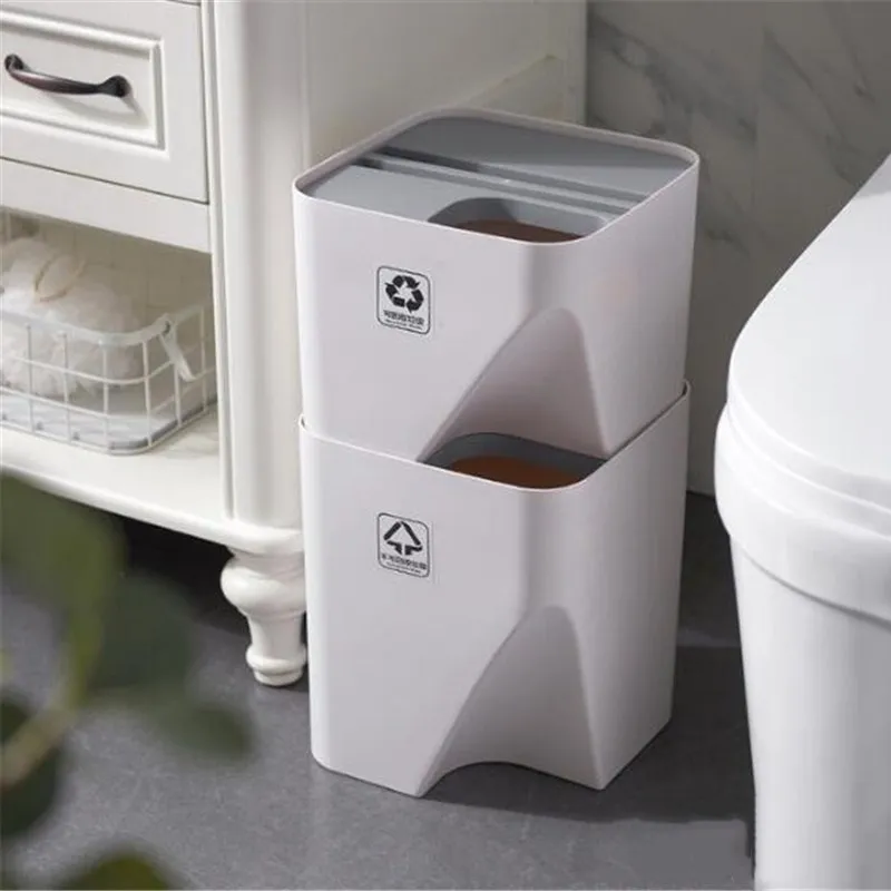 Мусорный бак Кухня 1 шт. отделение для сухого и мокрого мусорное ведро Ванная