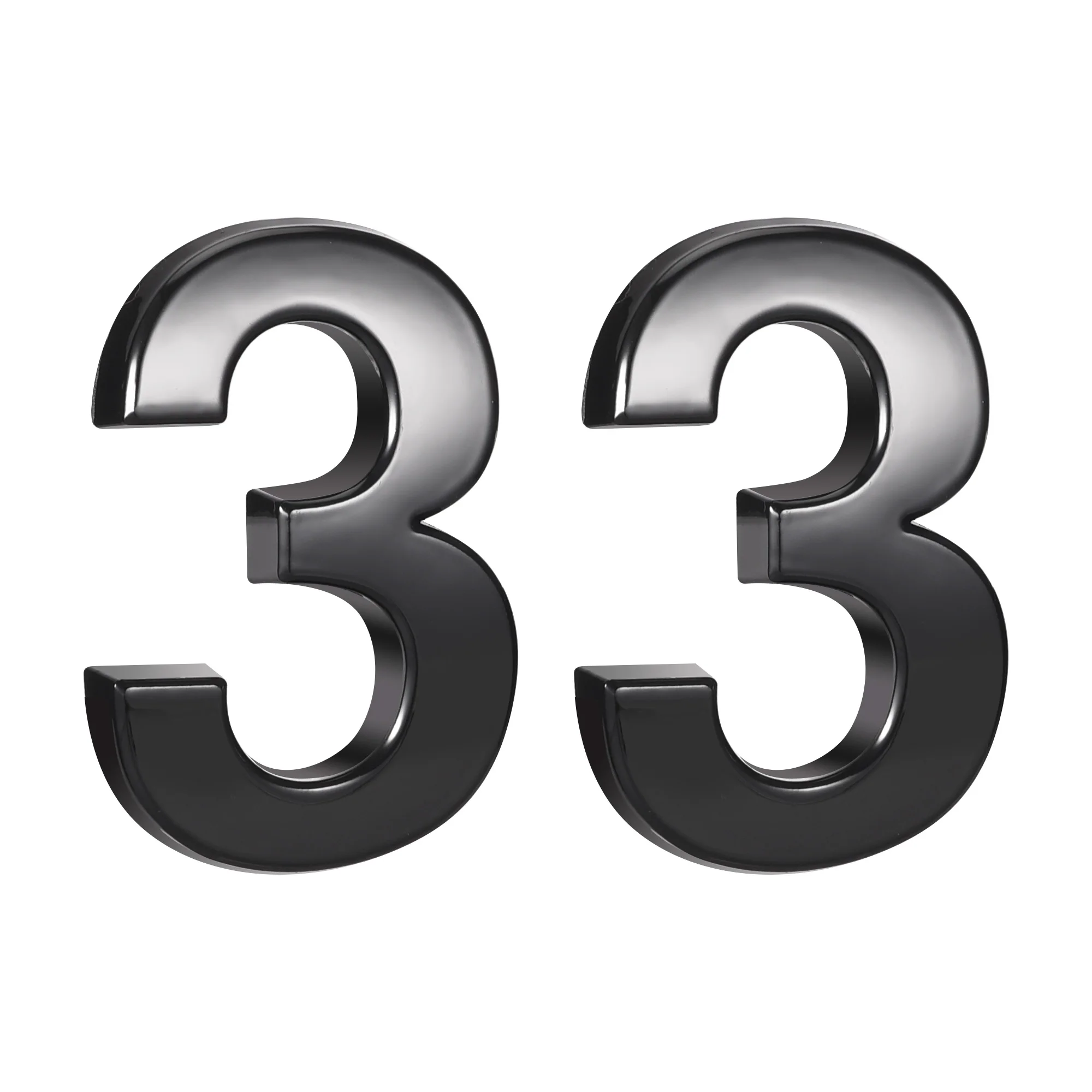 

Uxcell Self Adhesive House Number, 2.76 Inch ABS Plastic Number 3, Black 2 Pcs