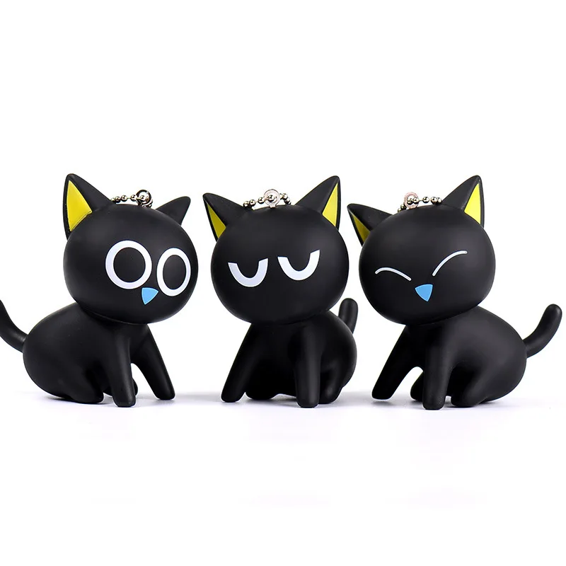 

Cat Keychain Lucky Black Charms Key Chain Holder Jewelry Llavero Gato Women Girl Cute Harajuku Animal Car Handbag Bag Porte Clef