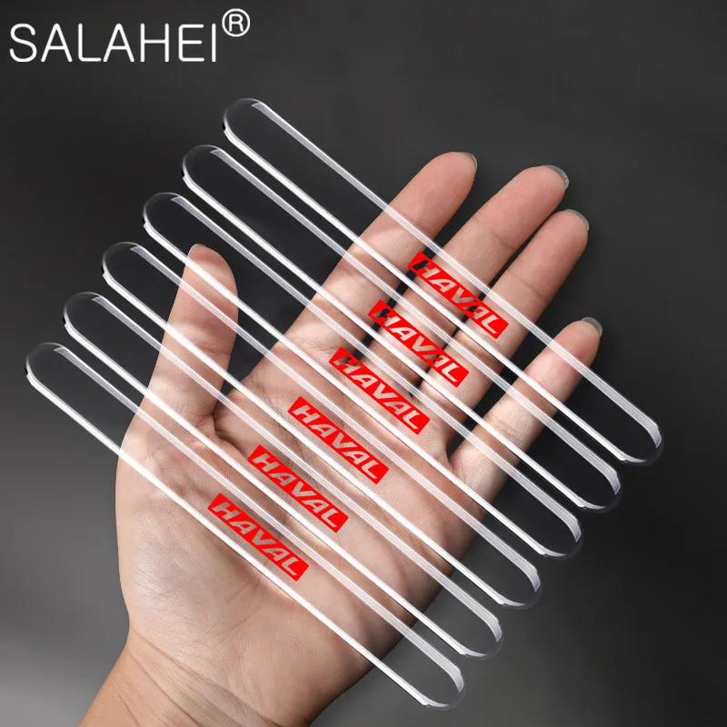 

6PCS Car Transparent Anti-collision Strips Protective Stickers For Haval f7 jolion f7x h6 h9 h6 2021 Auto External Accessories