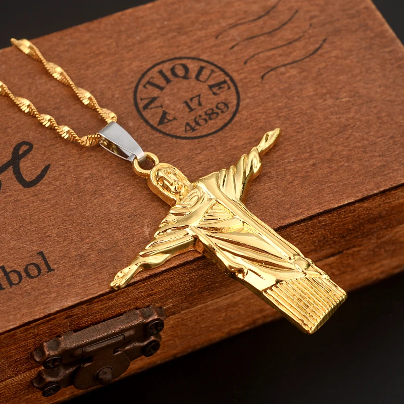 Женское ожерелье с подвеской крестом цепочка для свитера кулон в виде распятия