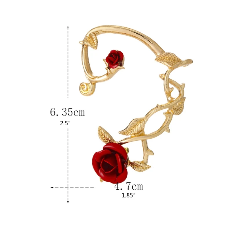 

Retro Rose Flower Ear Hook Alloy Pendant Earrings Suitable for Girls