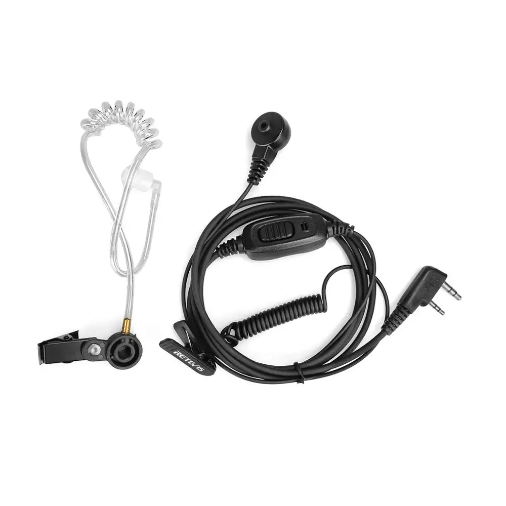 Retevis 20pcs Walkie Talkie Earphones Acoustic Tube Headset 2Pin With PTT MIC For Kenwood Puxing Baofeng UV5R Retevis RT3S RT22