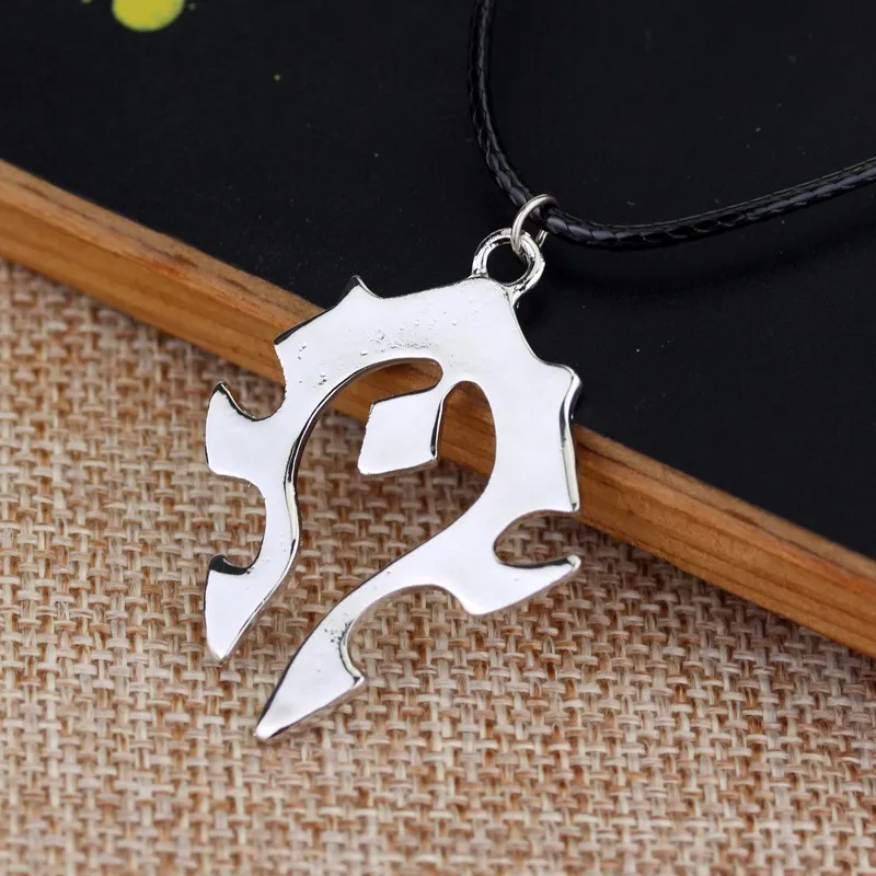 White-leather WoW World Of Warcraft Hearthstone стекло круглый подвесной Амулет ожерелье ювелирные украшения бронзовая цепочка для мужчин подарок - Окраска металла: White-leather