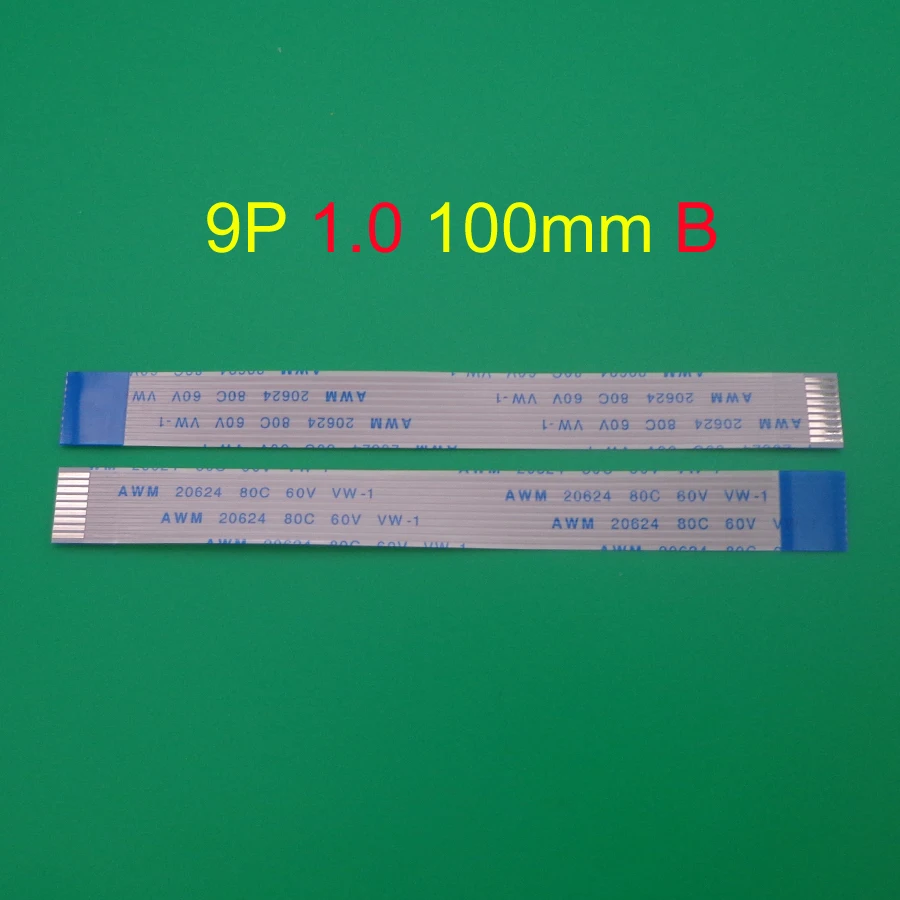 5 шт 9pin FFC FPC плоский гибкий кабель 1 0 мм шаг 9 pin Тип B длина 100 ленточный AWM 20624 80C 60V |