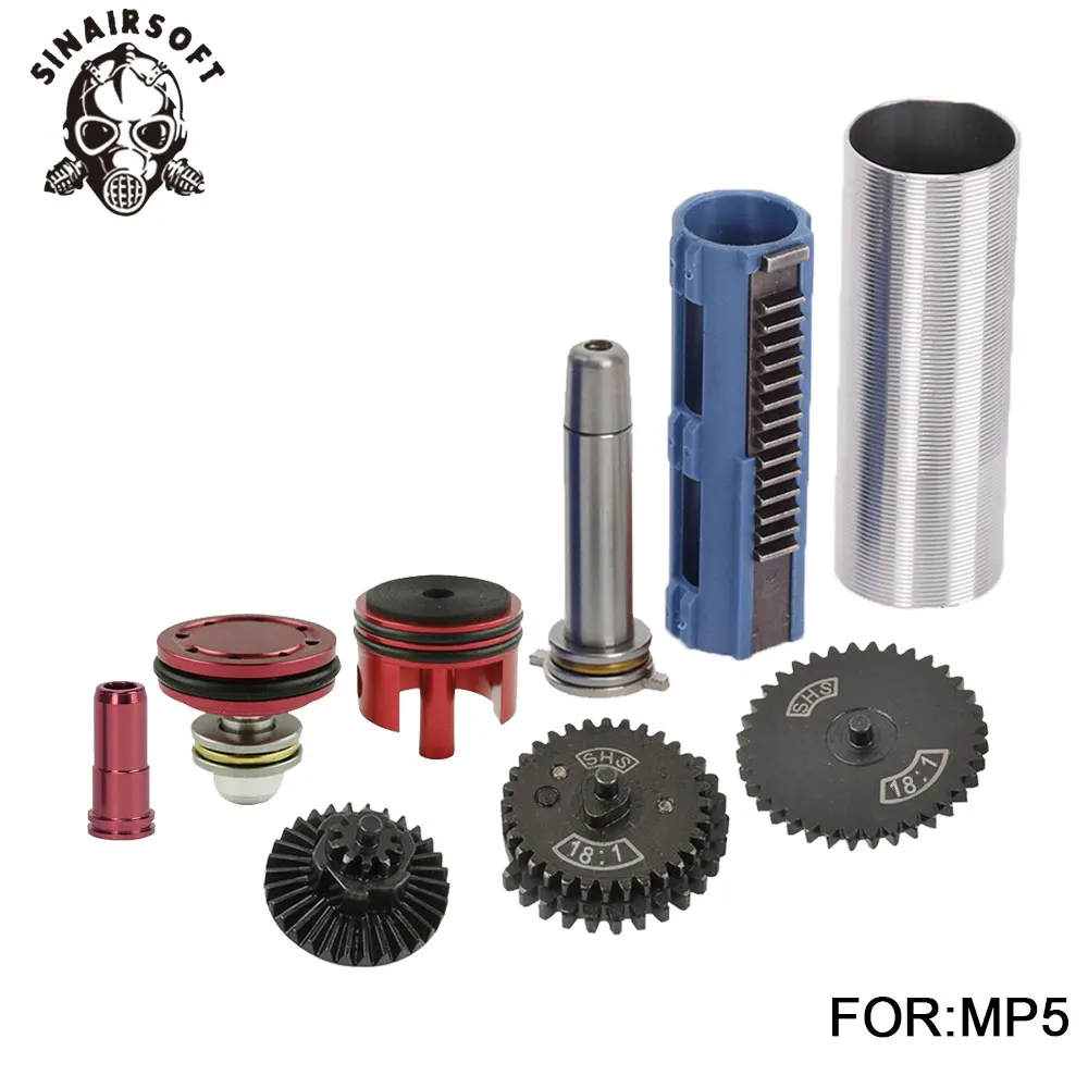 

18:1 зубчатый цилиндр сопло пружинная направляющая 14 зубцов поршневой комплект подходит для страйкбола MP5 AK M4 G36 для пейнтбола аксессуары для ...