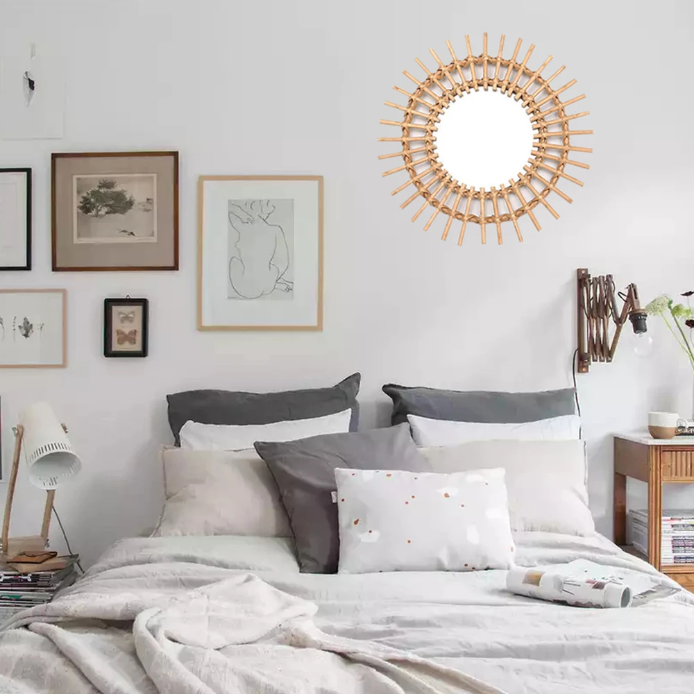 Скандинавская настенное висящее зеркало для макияжа круглое туалетное из