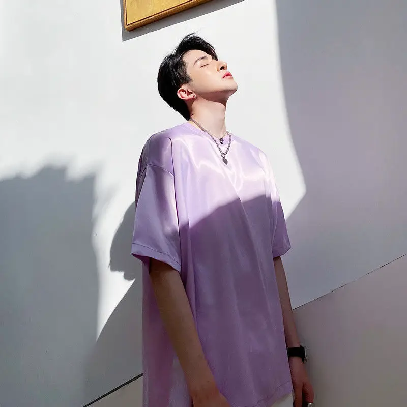 EWQ/Мужская одежда трехцветная мерсеризованная атласная ткань яркий короткий